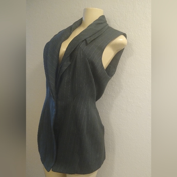 Byron Lars Deep Grayish Olive Green Long Vest 12 - Picture 11 of 16